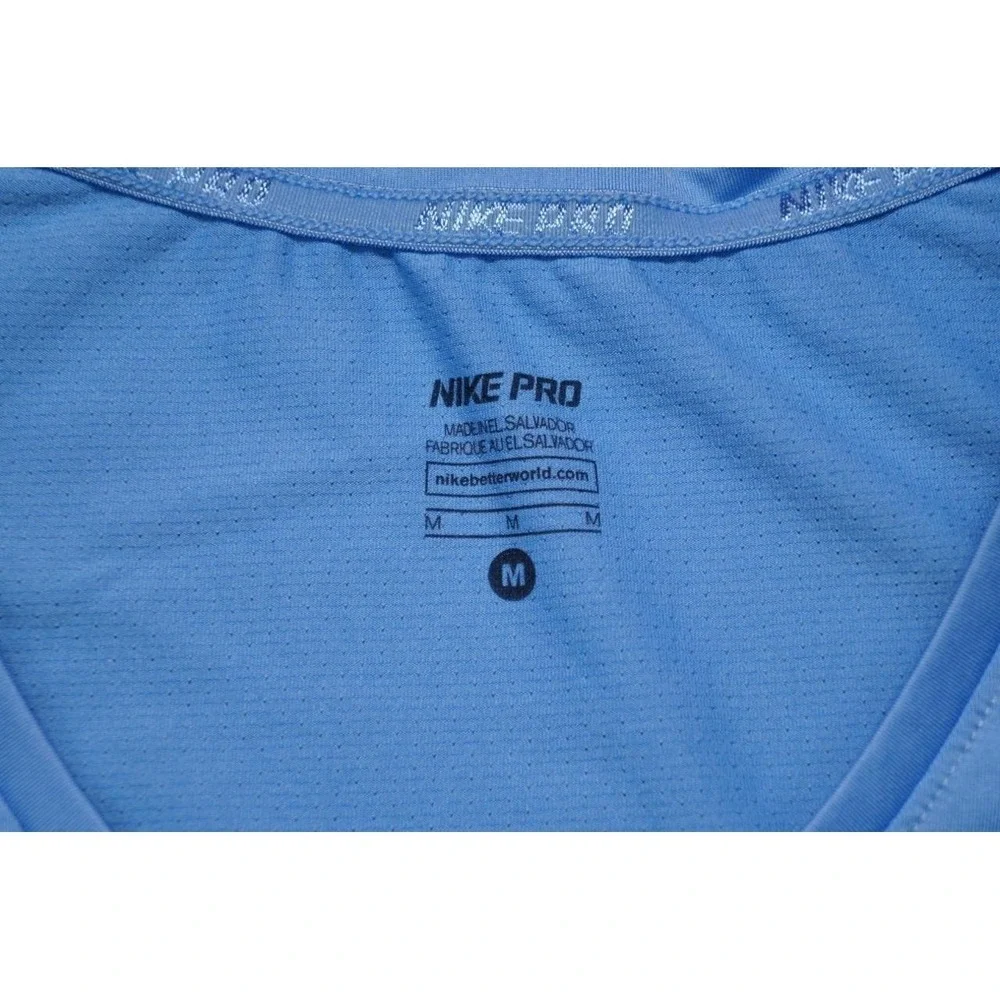 Nike Pro Shirt Womens Medium Blue‎ Short Sleeve Scoop Neck Dri Fit
